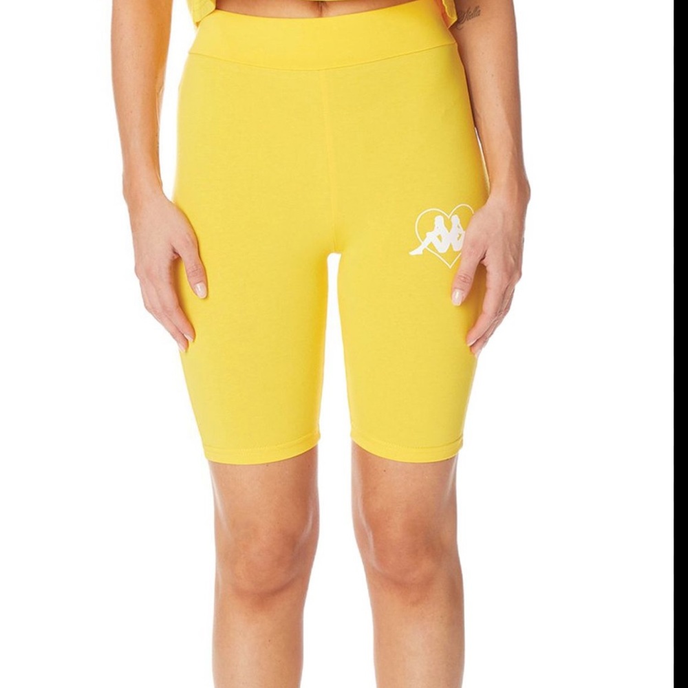 Kappa Authentic Love Chorzow Bike Shorts - Yellow Dandelionwhite Bright